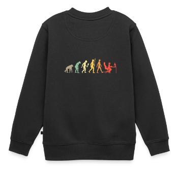 Vintage Gaming Evolution Kind Gamer Geschenkidee - Kinder Premium Organic Sweatshirt - Schwarz - Hinten - AI Model Kid Female (0cm)