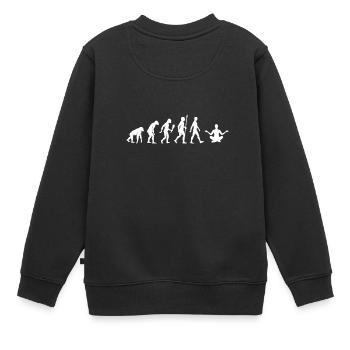 Lustige Meditation Evolution Yoga Geschenkidee - Kinder Premium Organic Sweatshirt - Schwarz - Hinten - AI Model Kid Female (0cm)