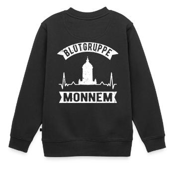 Mannheim Monnem Mannheimer Geschenkidee - Kinder Premium Organic Sweatshirt - Schwarz - Hinten - AI Model Kid Female (0cm)