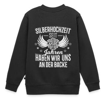 Silberhochzeit 25 Jahre Ehe Geschenk - Kinder Premium Organic Sweatshirt - Schwarz - Hinten - AI Model Kid Female (0cm)