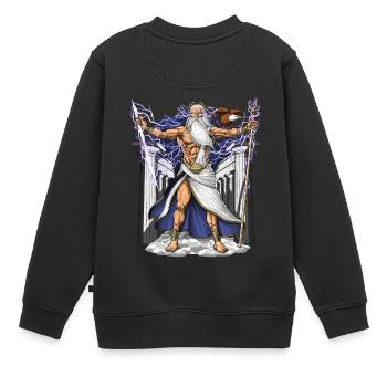 Griechischer Gott Zeus - Kinder Premium Organic Sweatshirt - Schwarz - Hinten - AI Model Kid Female (0cm)