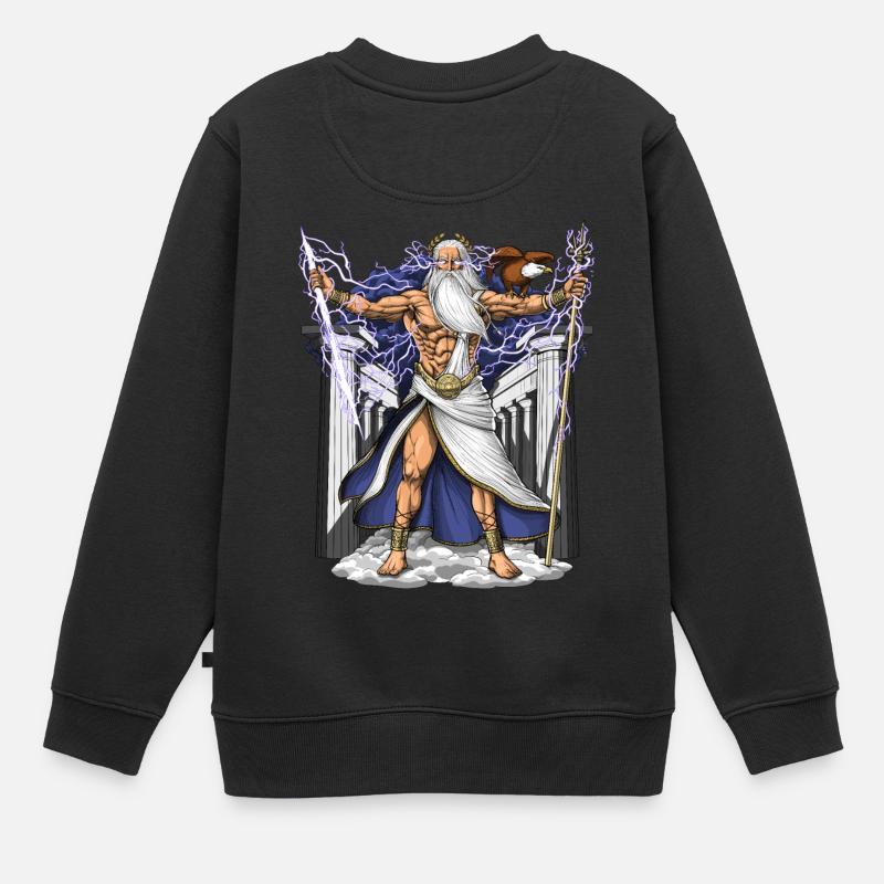 Dieu grec Zeus - Sweat Premium enfant bio - noir