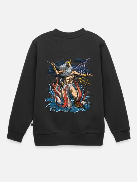 Dieu grec Poséidon - Sweat Premium enfant bio - noir