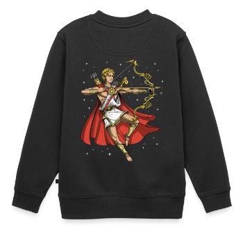Dieu grec antique Apollon - Sweat Premium enfant bio - noir - Dos - AI Model Kid Female (0cm)