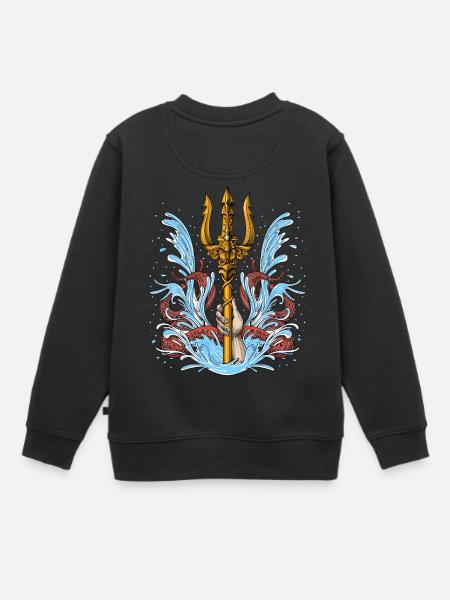 Trident Poséidon - Sweat Premium enfant bio - noir