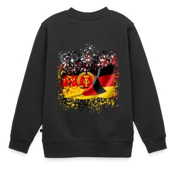 DDR Deutsche Freundschaft Ossi Freunde Nostalgie - Kinder Premium Organic Sweatshirt - Schwarz - Hinten - AI Model Kid Female (0cm)