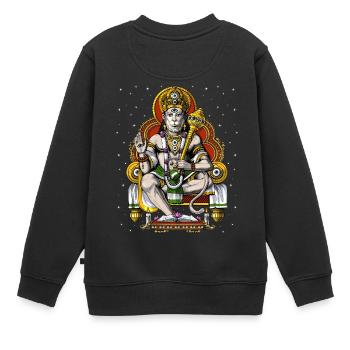 Psychedelischer Hindu-Gott Hanuman - Kinder Premium Organic Sweatshirt - Schwarz - Hinten - AI Model Kid Female (0cm)