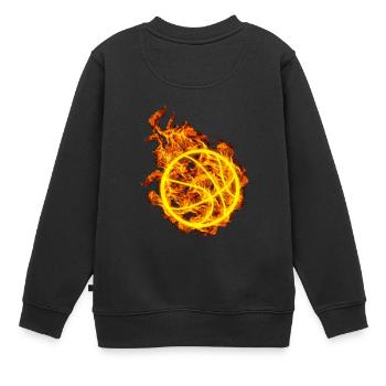 Feuer Basketball - Kinder Premium Organic Sweatshirt - Schwarz - Hinten - AI Model Kid Female (0cm)