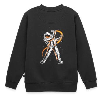 Astronaut Mikrophon Karaoke Gesang Singen Sänger - Kinder Premium Organic Sweatshirt - Schwarz - Hinten - AI Model Kid Female (0cm)