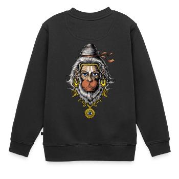 Hindu-Gott Hanuman - Kinder Premium Organic Sweatshirt - Schwarz - Hinten - AI Model Kid Female (0cm)