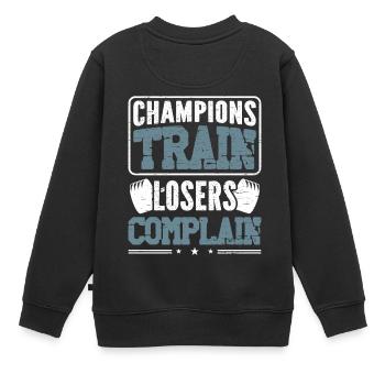 Fitnessstudio lustig - Kinder Premium Organic Sweatshirt - Schwarz - Hinten - AI Model Kid Female (0cm)