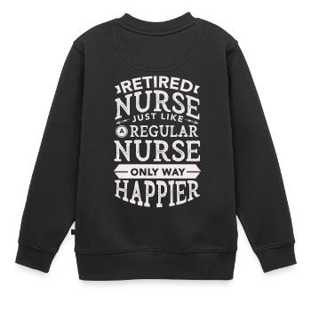 Rente Rentner Pension - Kinder Premium Organic Sweatshirt - Schwarz - Hinten - AI Model Kid Female (0cm)