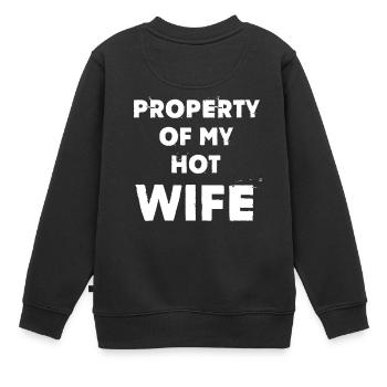 Eigentum meiner heißen Frau - Kinder Premium Organic Sweatshirt - Schwarz - Hinten - AI Model Kid Female (0cm)
