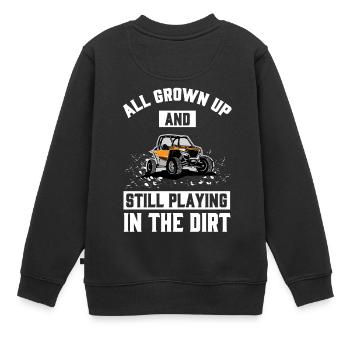 Playing In The Dirt UTV 4x4 Buggy SxS - Kinder Premium Organic Sweatshirt - Schwarz - Hinten - AI Model Kid Female (0cm)
