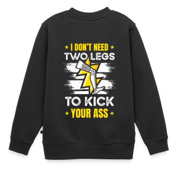 Amputierte Komisch - Kinder Premium Organic Sweatshirt - Schwarz - Hinten - AI Model Kid Female (0cm)