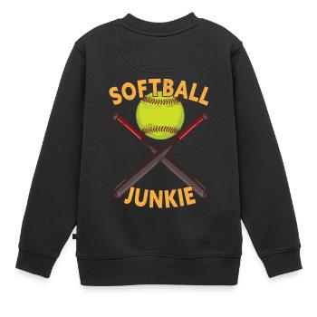 Softball Junkie - Softball Player Softball Coach - Sweat Premium enfant bio - noir - Dos - AI Model Kid Female (0cm)