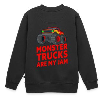 Les Monster Trucks sont mon amoureux des Monster Truck - Sweat Premium enfant bio - noir - Dos - AI Model Kid Female (0cm)