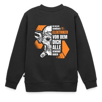 Elektrik Ich Bin Der Verrückte Elektriker - Kinder Premium Organic Sweatshirt - Schwarz - Hinten - AI Model Kid Female (0cm)