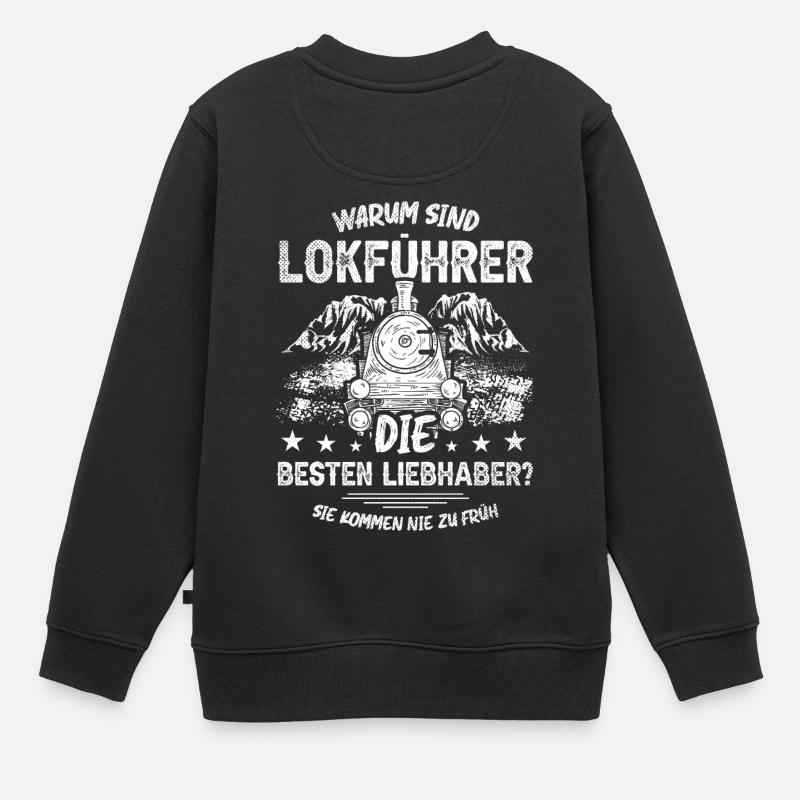 Eisenbahn - Kinder Premium Organic Sweatshirt - Schwarz
