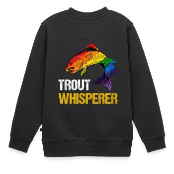 Truite Chuchoteur Truite Pêche Pêcheur Truite - Sweat Premium enfant bio - noir - Dos - AI Model Kid Female (0cm)