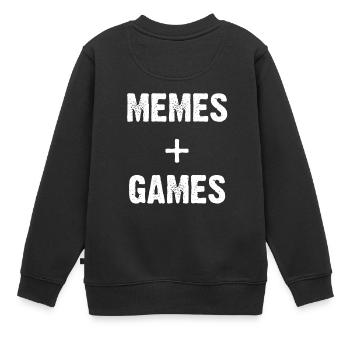 Memes + Spiele - Kinder Premium Organic Sweatshirt - Schwarz - Hinten - AI Model Kid Female (0cm)