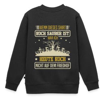 Leichenbestatter Bestattung Totengräber Bestatter - Kinder Premium Organic Sweatshirt - Schwarz - Hinten - AI Model Kid Female (0cm)