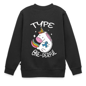 Diabetes awareness for a Diabetic - Kids Premium Organic Sweatshirt - black - Back - AI Model Kid Female (0cm)