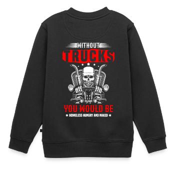 LKW-Trucker für einen LKW-Treiber - Kinder Premium Organic Sweatshirt - Schwarz - Hinten - AI Model Kid Female (0cm)