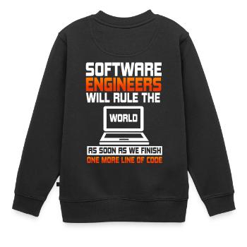 Les ingénieurs logiciels gouverneront - Sweat Premium enfant bio - noir - Dos - AI Model Kid Female (0cm)