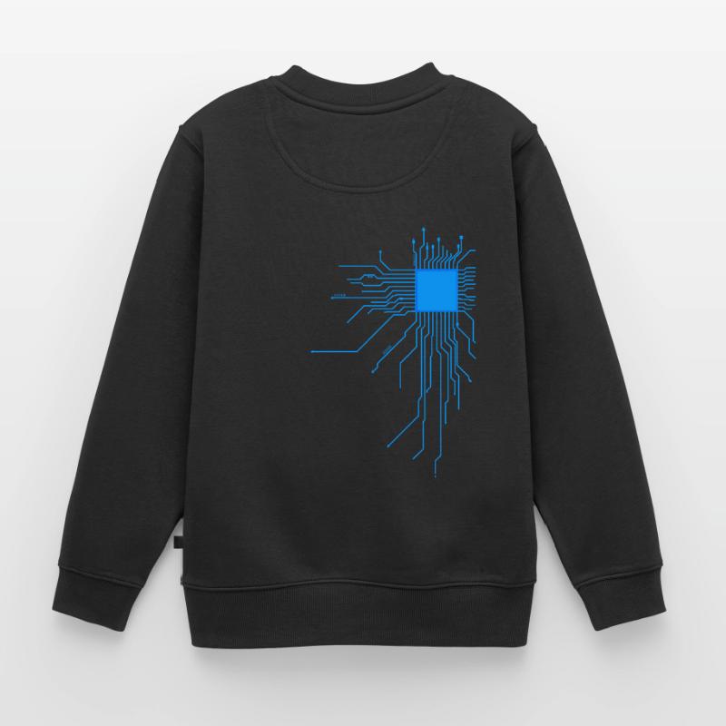 board blue computer pc admin core cpu nerd code Kids Premium Organic Sweatshirt