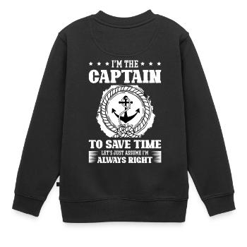 Bootfahren für ein Bootsfächerbootfahren - Kinder Premium Organic Sweatshirt - Schwarz - Hinten - AI Model Kid Female (0cm)