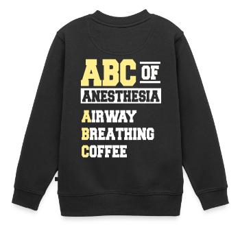 ABC de l’anesthésie - Sweat Premium enfant bio - noir - Dos - AI Model Kid Female (0cm)