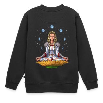 Déesse nordique Freyja - Sweat Premium enfant bio - noir - Dos - AI Model Kid Female (0cm)