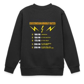 Lustige Handwerker Elektriker Elektroniker Gehalt - Kinder Premium Organic Sweatshirt - Schwarz - Hinten - AI Model Kid Female (0cm)