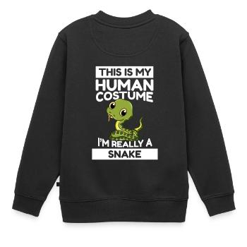 C’est mon costume humain, je suis vraiment un serpent - Sweat Premium enfant bio - noir - Dos - AI Model Kid Female (0cm)