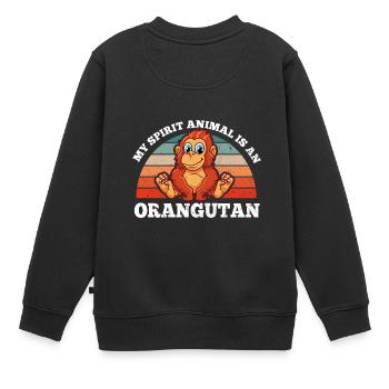 Menschenaffen My Spirit Animal Is An Orangutan - Kinder Premium Organic Sweatshirt - Schwarz - Hinten - AI Model Kid Female (0cm)