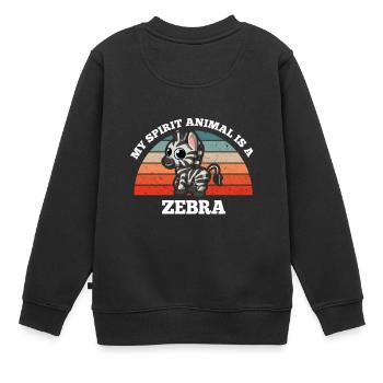 Zebrastreifen Pferd My Spirit Animal Is A Zebra - Kinder Premium Organic Sweatshirt - Schwarz - Hinten - AI Model Kid Female (0cm)