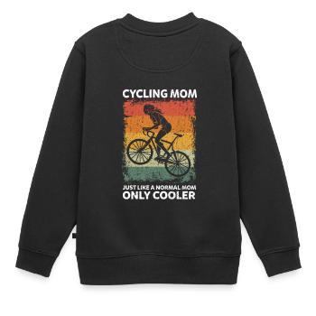 Vintage Cycling Mom Like A Normal Mom Only Cooler - Kinder Premium Organic Sweatshirt - Schwarz - Hinten - AI Model Kid Female (0cm)