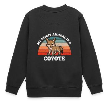 Kojote Steppenwolf My Spirit Animal Is A Coyote - Kinder Premium Organic Sweatshirt - Schwarz - Hinten - AI Model Kid Female (0cm)