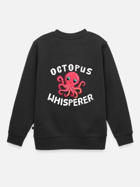 Octopus Whisperer Tintenfisch Kraken Tiefsee - Kinder Premium Organic Sweatshirt - Schwarz