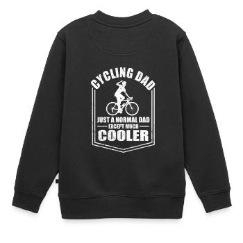Cycling Dad Just A Normal Dad Except Cooler - Kinder Premium Organic Sweatshirt - Schwarz - Hinten - AI Model Kid Female (0cm)