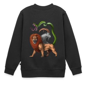 Griechische Mythologie Kreatur Chimera - Kinder Premium Organic Sweatshirt - Schwarz - Hinten - AI Model Kid Female (0cm)