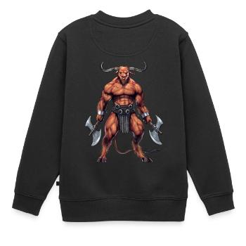 Griechische Mythologie Gottheit Minotaurus - Kinder Premium Organic Sweatshirt - Schwarz - Hinten - AI Model Kid Female (0cm)