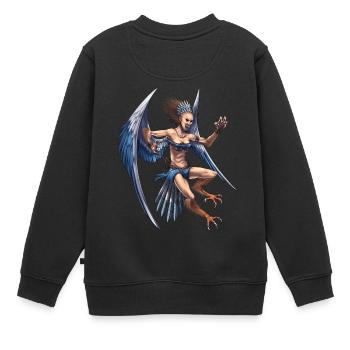 Griechische Mythologie Gottheit Harpyie - Kinder Premium Organic Sweatshirt - Schwarz - Hinten - AI Model Kid Female (0cm)