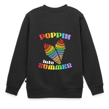 Eiscreme Liebhaber Eis Essen Sommer Eisdiele - Kinder Premium Organic Sweatshirt - Schwarz - Hinten - AI Model Kid Female (0cm)