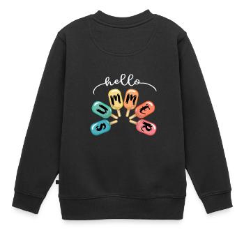 Hello Summer Eiscreme Eis Essen Sommen Eisdiele - Kinder Premium Organic Sweatshirt - Schwarz - Hinten - AI Model Kid Female (0cm)