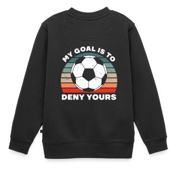 Fußballspieler Torwart Fußball Keeper Tor Elfmeter - Kinder Premium Organic Sweatshirt - Schwarz - Hinten - AI Model Kid Female (0cm)