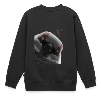 Curieux Moineau Domestique Moineau Domestique Oiseau Moineau - Sweat Premium enfant bio - noir - Dos - AI Model Kid Female (0cm)