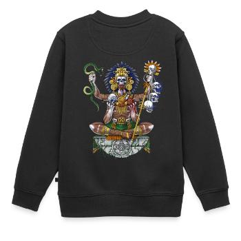Chaman guerrier aztèque - Sweat Premium enfant bio - noir - Dos - AI Model Kid Female (0cm)