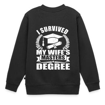Ehefrau Schulabschluss Universität Abschlussfeier - Kinder Premium Organic Sweatshirt - Schwarz - Hinten - AI Model Kid Female (0cm)